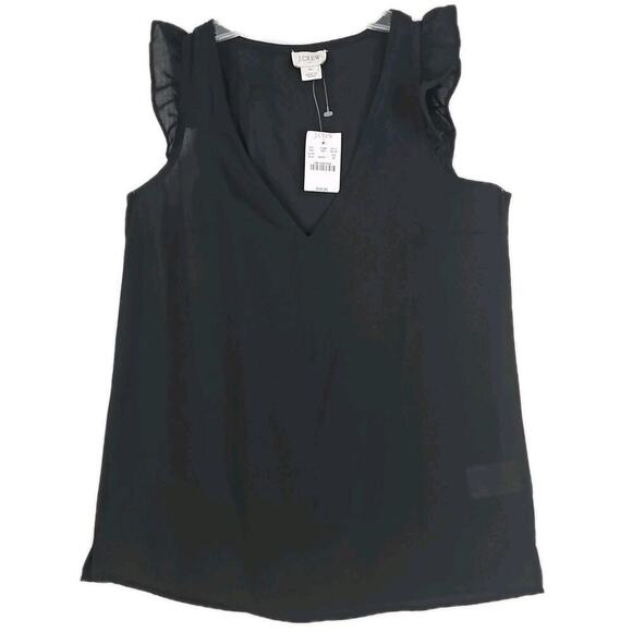 J.Crew ~Woman Size 00~ Black Top V-Neck Shirt NWT. - Picture 5 of 10